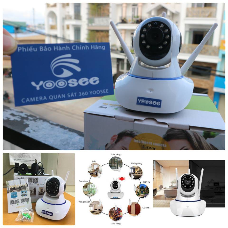 Camera 3 Râu Dùng Phần Mềm Yoosee Xoay 360 Độ Bắt Wifi Cực Khỏe