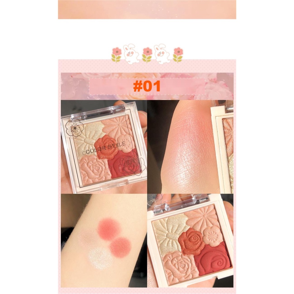 Phấn Má Hồng Chống Thấm Nước Lâu Trôi Màu Sắc Gradient