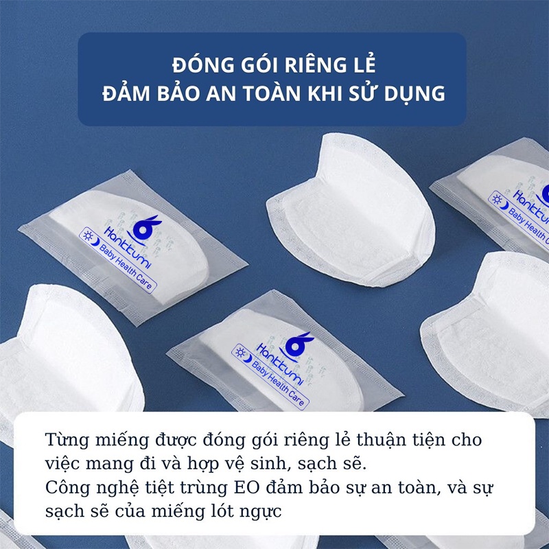 Miếng Lót Thấm Sữa Hankkumi Cao Cấp Siêu Mỏng/Mềm/Thoáng/Thấm Bịch 10 Miếng/Túi