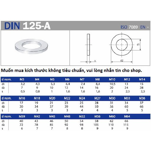 Bộ 10 Long đen/ vòng đệm các kích thước.M1.6 M2 M2.5 M3 M4 M6 M8 M10 M12 M14