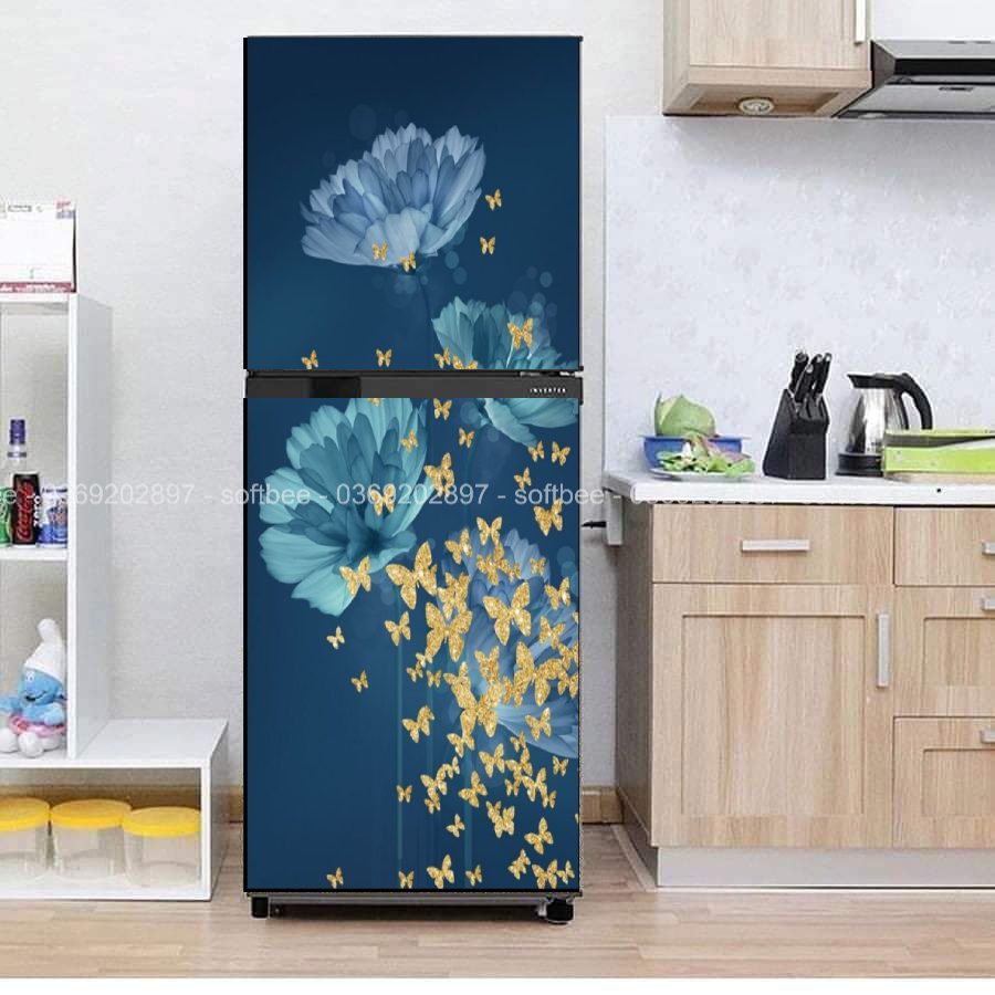 Miếng dán tủ lạnh, máy giặt - Chất liệu decal chống nước, keo bám chắc chắn, hình ảnh sắc nét