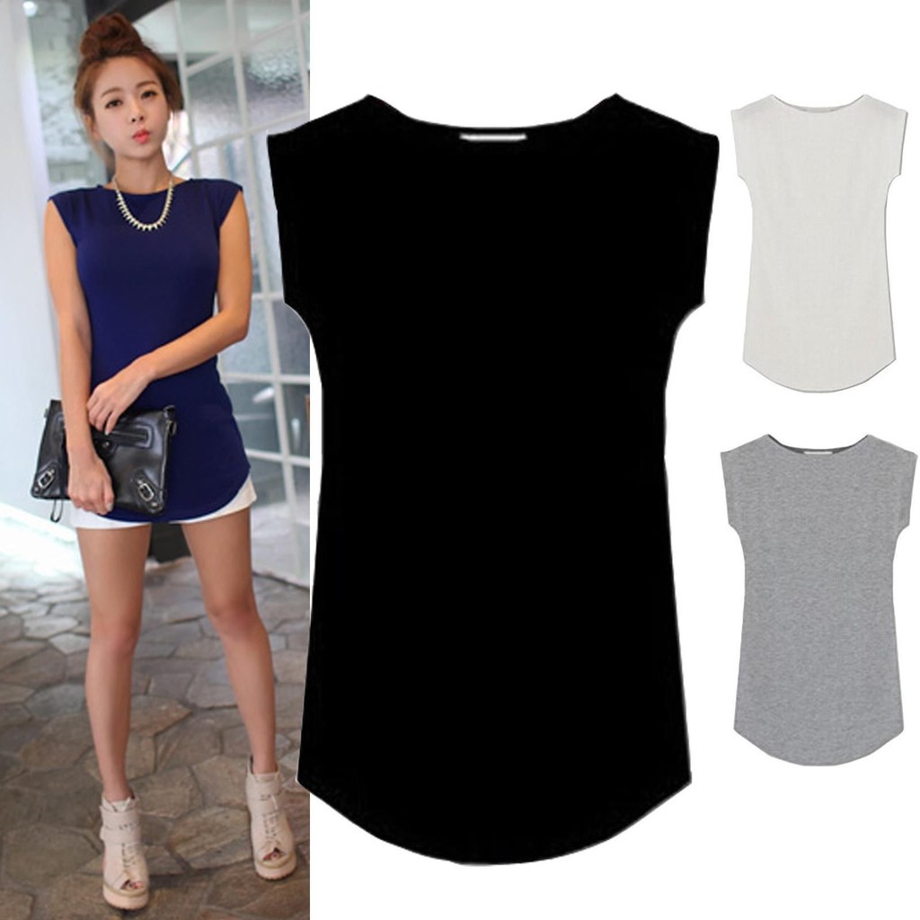 ☛☏❤Women Junior Basic Plain Casual Modal Cap Sleeve Slim O-Neck Tee T-Shirt Tops