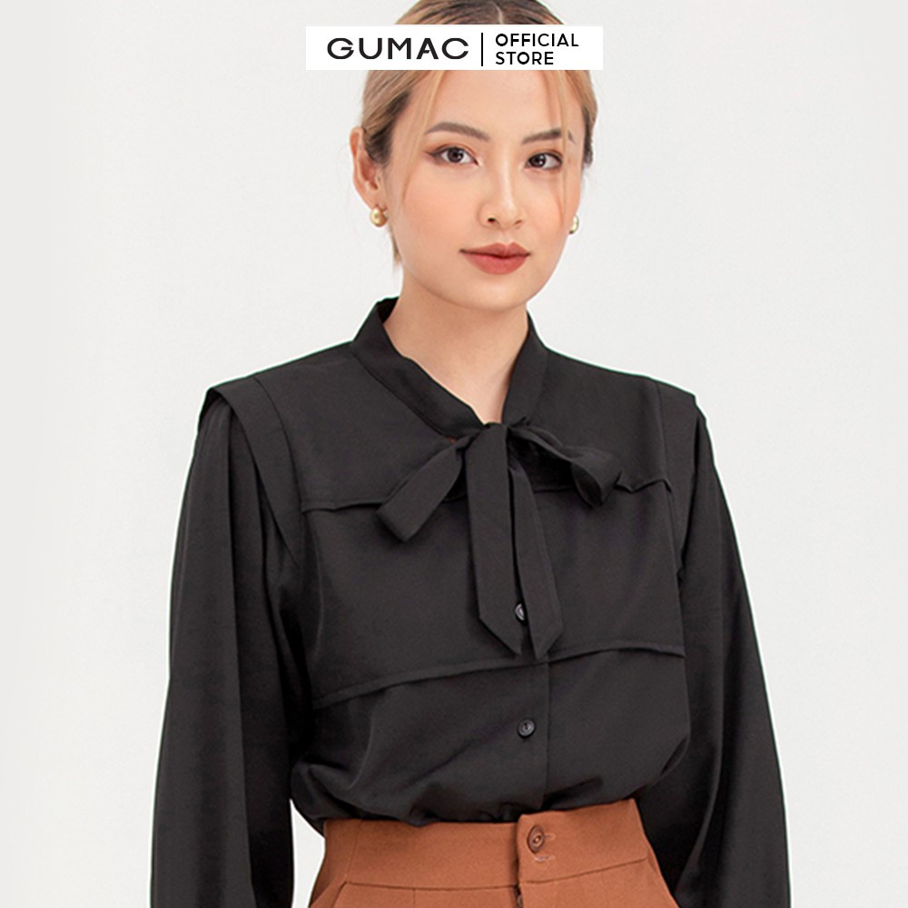 Áo sơ mi nữ viền lé, thanh lịch GUMAC AB753