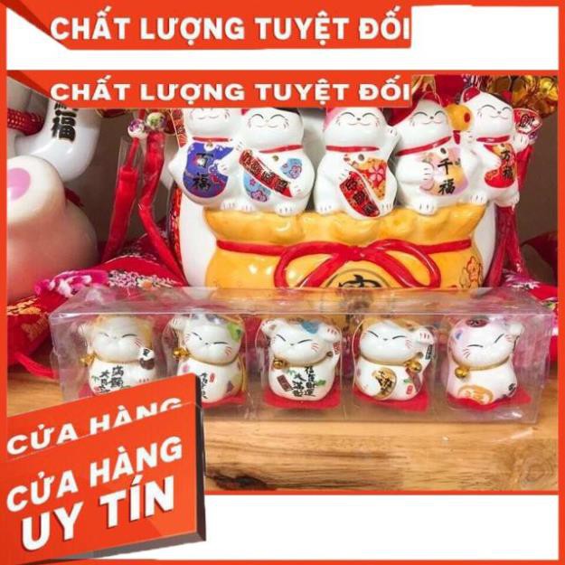 Giá hủy diệt -  Bộ ngũ mèo thần tài-Đa sắc đa tài 4cm