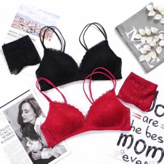 Bộ đồ lót nữ ren sexy quyến rũ đệm mỏng
