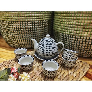 Bộ ấm trà gốm Bát Tràng