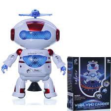 (XẨ KHO - FREE SHIP )Rô bốt nhảy và phát sáng theo nhạc - Dance Robot xoay 360 độ thông minh