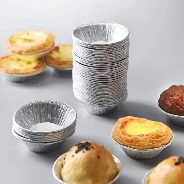 Đế Bạc Làm Bánh Tart Trứng, Khuôn Làm Bánh, Khay Giấy Bạc Nướng Bánh Tiện Dụng Set 100 cái