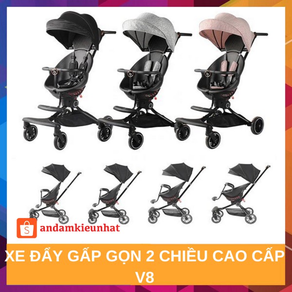 Xe đẩy em bé 2 chiều gấp gọn baobaohao v8 hàng chính hãng bảo hành 1 năm