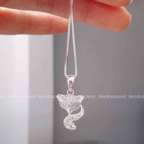 Dây chuyền hồ ly dăm đá bạc ta cao cấp, cầu may mắn tình duyên,cầu kinh doanh buôn bán, bảo hành trọn đời