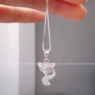 Dây chuyền hồ ly dăm đá  bạc ta cao cấp, cầu may mắn tình duyên,cầu kinh doanh buôn bán, bảo hành trọn đời