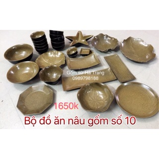 Set đồ ăn nâu gốm quê nhà