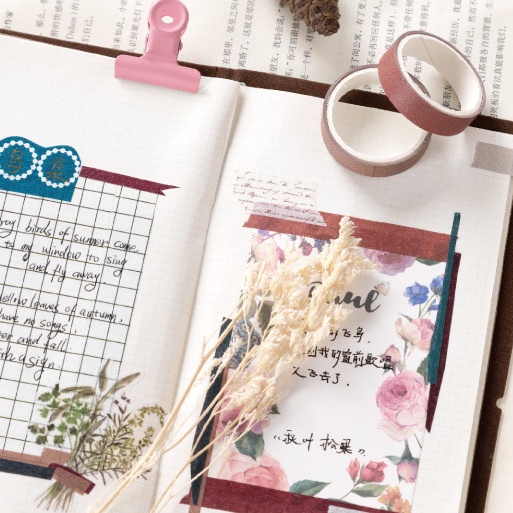 Bộ 10 Cuộn Băng Keo Dán Trang Trí Sổ Tay / Nhật Ký DIY Hình Quả Đào Phong Cách Hàn Quốc