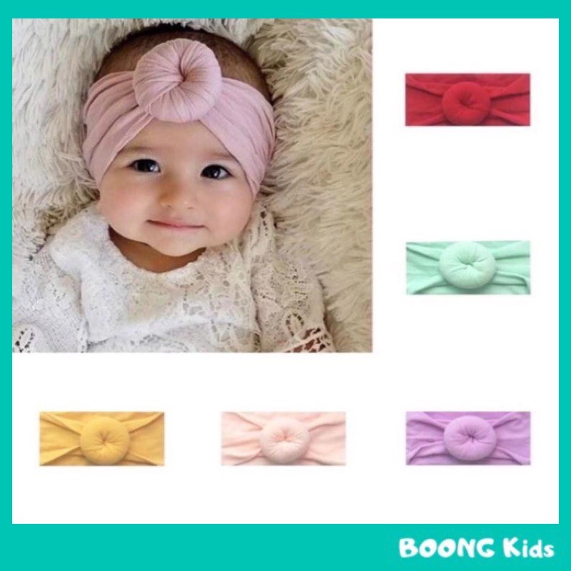 Băng đô turban tròn phong cách Ấn Độ duyên dáng, cotton mềm mịn cho bé yêu