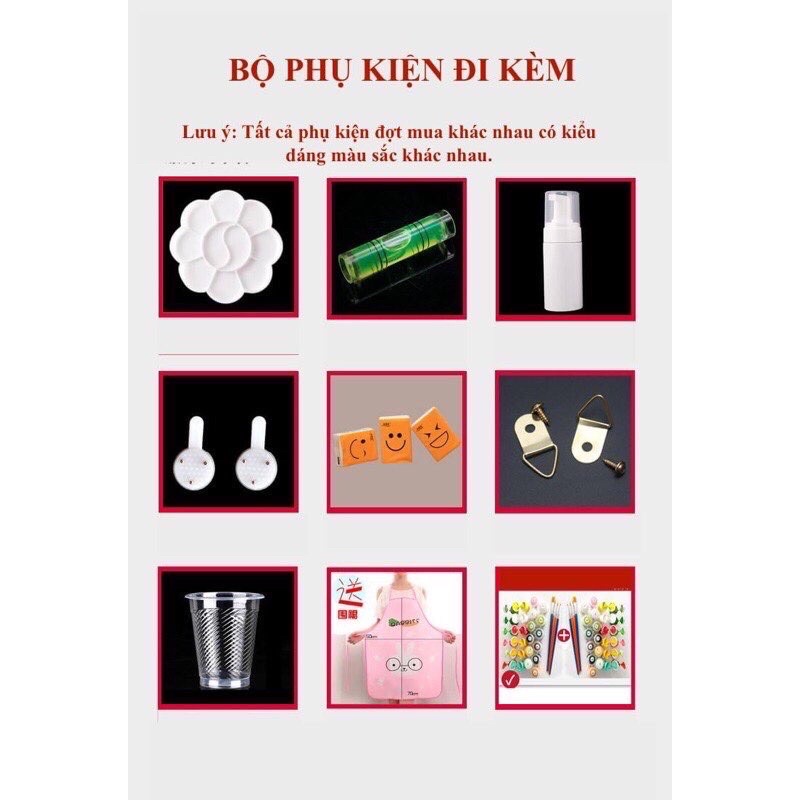 Tranh số hoá 2 bộ màu phong cách tô sần DIY có khung size 50x70