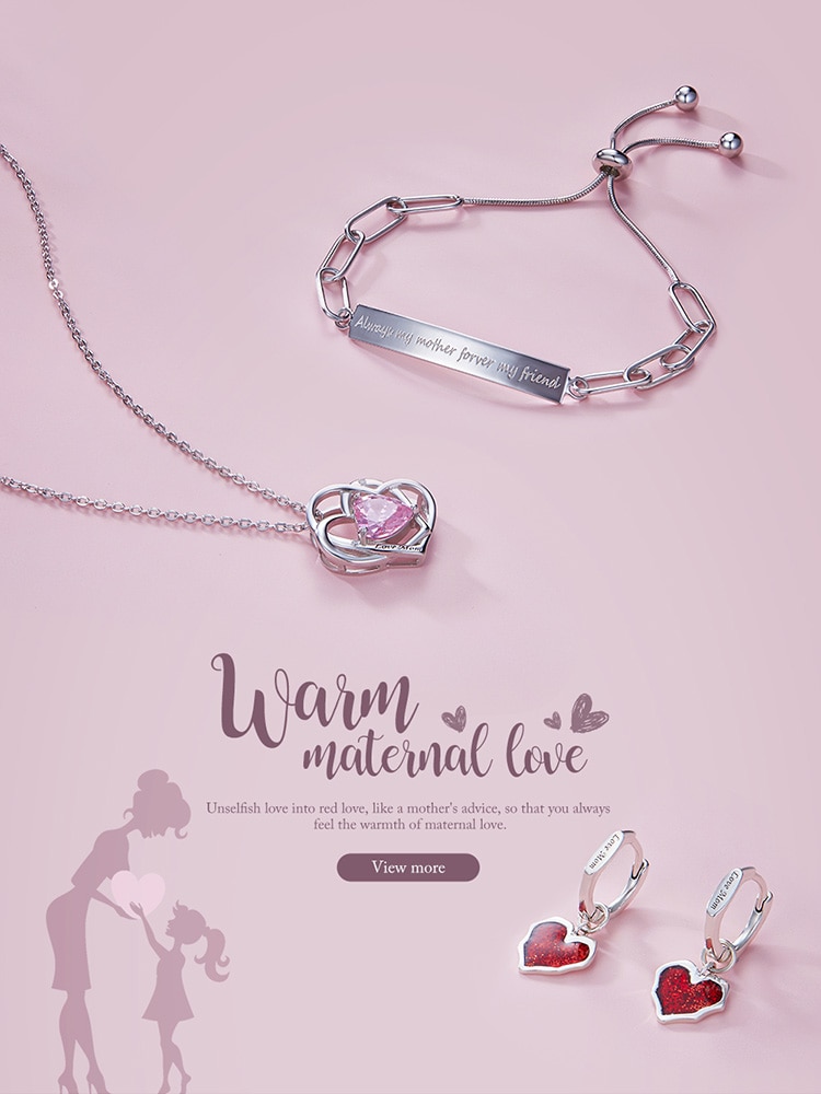 Hoa Tai Bamoer BSE484 Hình Trái Tim Từ Bạc 925 Dát Đá Cubic Zircon Dành Cho Nữ