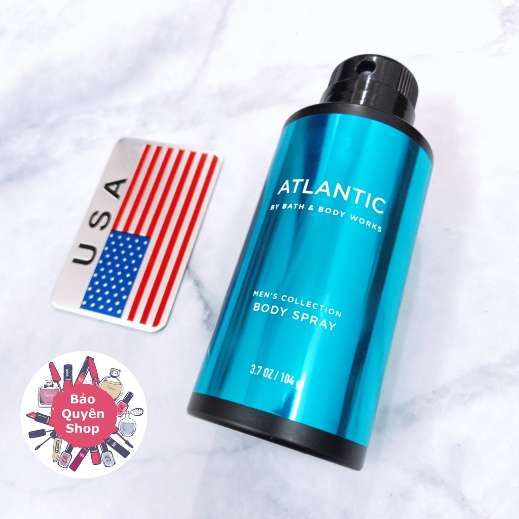 Xịt thơm toàn thân nam Bath & Body Works - Atlantic - Men’s Collection Body Spray 104g
