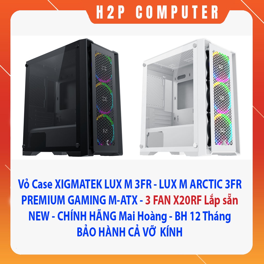 Vỏ Case XIGMATEK LUX M 3FR - PREMIUM GAMING M-ATX, KÈM 03 FAN XIGMATEK X20RF - New - Chính hãng Mai Hoàng - BH 12 Tháng