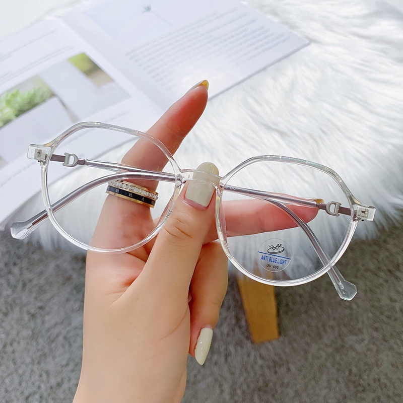 Mắt Kính Hình Oval Chống Ánh Sáng Xanh Phong Cách Retro Thời Trang