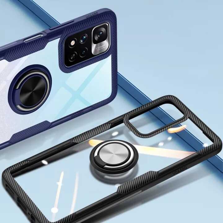 Ốp lưng Redmi Note 11S 5G / Poco M4 Pro 5G dùng chung chống sốc giá đỡ lưng trong viền màu kiêm nhẫn hút ô tô