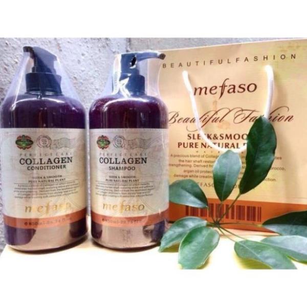 Bộ Dầu Gội Xả Collagen Mefaso 850ml