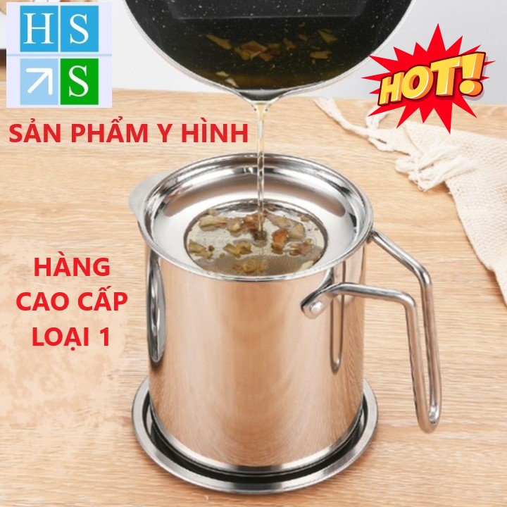 (Hàng loại 1) CA LỌC DẦU ăn INOX 304 (1200ml ) lưới lọc cặn tiện lợi hàng cao cấp dầy dặn không gỉ sét - HS Shop Thủ Đức