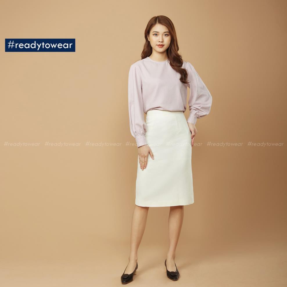 Chân váy xẻ tà dáng dài suông chữ A midi 2 lớp ôm nhẹ công sở màu trắng vàng tím be - linen long office skirt CV01 ✔️ 🔥