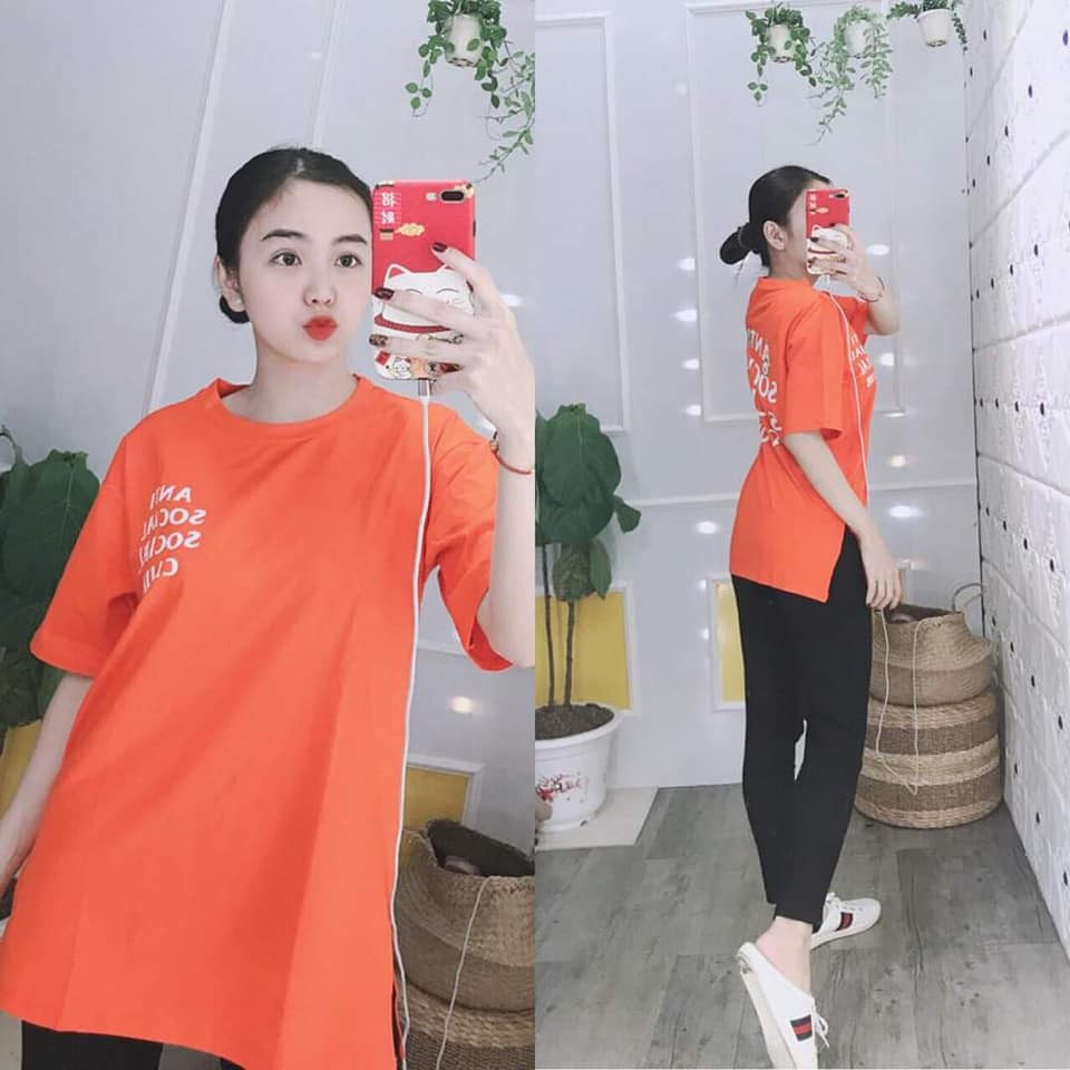 XẢ KHO -Đồ bộ cotton áo form dài xẻ tà mẫu hot