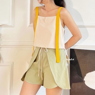 Áo hai dây croptop nữ kiểu phối màu - Sunline Top