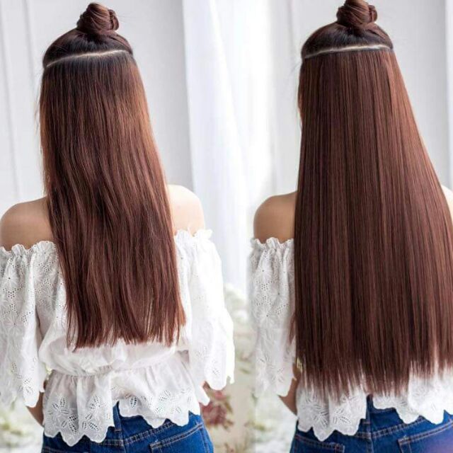 TÓC GIẢ KẸP PHÍM 💕 FREESHIP 💕💕Tóc kẹp phím thẳng 60cm