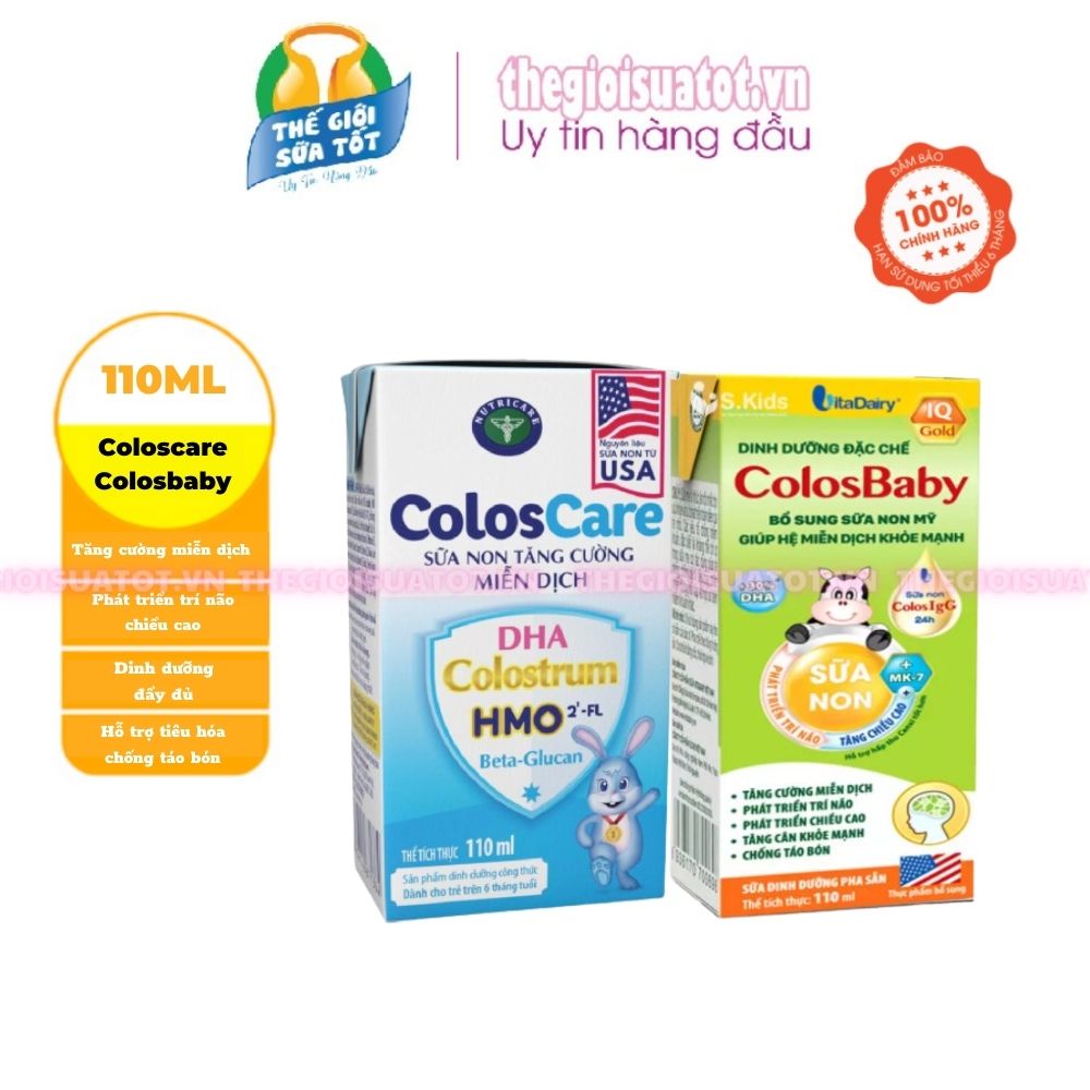 Thùng Sữa 48 Hộp Coloscare - Colosbaby pha sẵn 110ml - Hỗ Trợ Tăng Cường Miễn Dịch Đề Kháng Khỏe Mạnh thegioisuatot