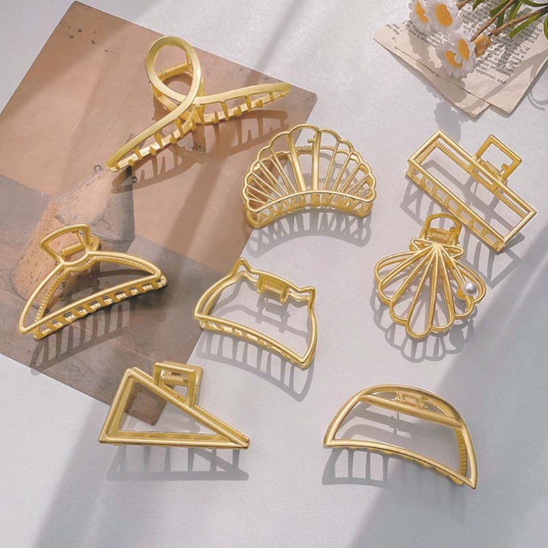 Kẹp tóc càng cua Hàn Quốc nữ đẹp hottrend 2023 kim loại cỡ size lớn iLita - Cặp búi tóc dễ thương cào 10 răng, 14 răng