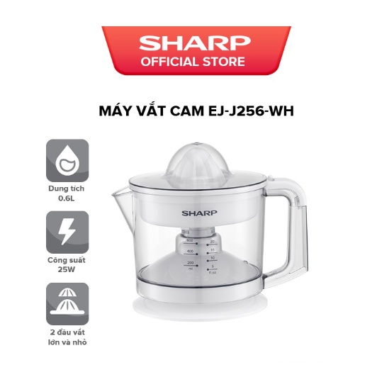 Máy Vắt Cam Công Suất 25W Sharp EJ-J256-WH ( Màu Trắng) - BH 12 tháng