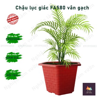 Chậu Lục Giác Đỏ Gạch mã CN05FA520 (~43cm) hàng loại 1 to nhất Chậu trồng cây loại dày