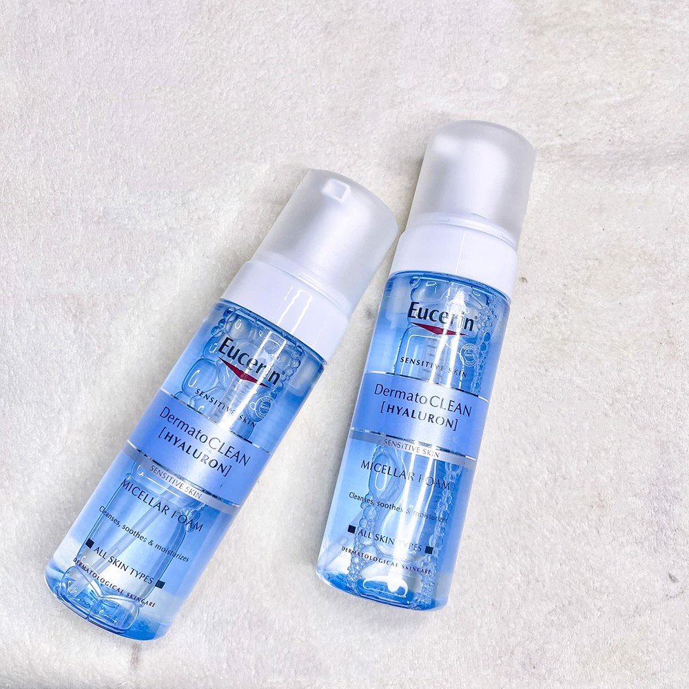 [CHÍNH HÃNG CÓ TEM] Eucerin DermatoClean Hyaluron Micellar Foam 150mL - Bọt Tẩy Trang, Rửa Mặt Làm Sạch &amp; Dưỡng Ẩm Da.