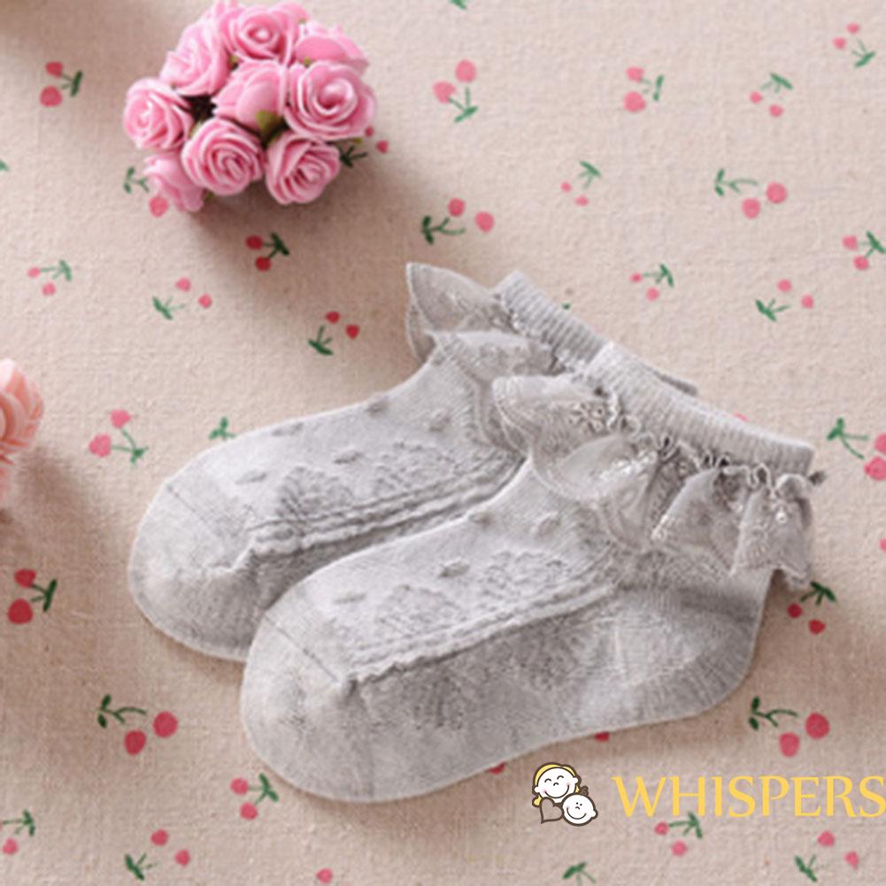 Vớ công chúa phối ren bèo chống trượt xinh xắn dễ thương cho bé gái