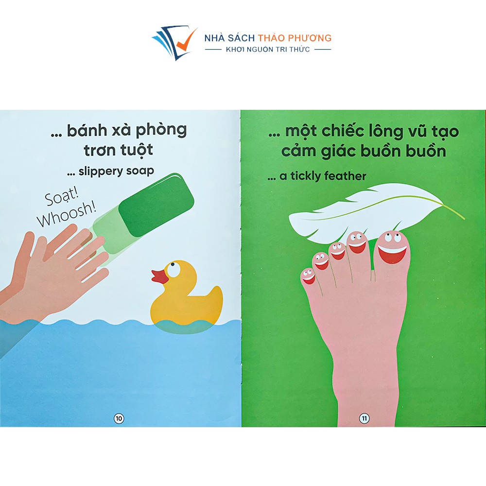 Sách - Cuốn sách khổng lồ về năm giác quan  song ngữ Việt Anh phát triển đa giác cho bé từ 0-6 tuổi