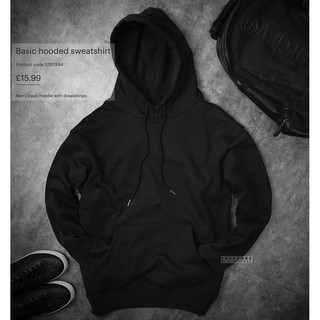 Áo Hoodie Trơn chất nỉ ngoại cao cấp MÀU ĐEN Unisex Nam Nữ