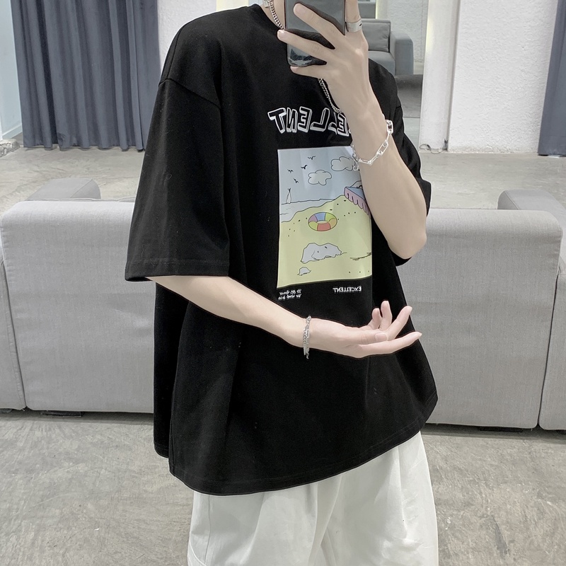 Áo Thun Cotton Tay Ngắn Dáng Rộng Thiết Kế Mới 2021 Thời Trang Mùa Hè Theo Phong Cách Nhật Hàn Cho Nữ
