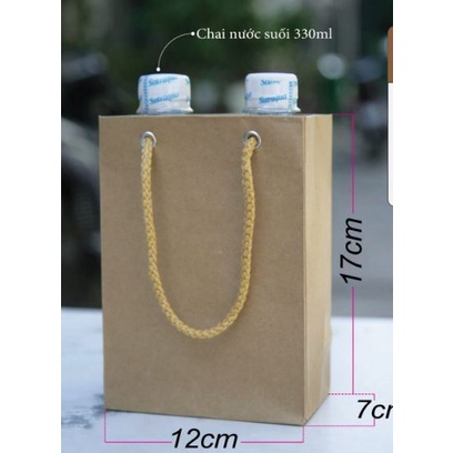 20 túi giấy Kraft nhỏ mẫu 7 size 17x12x7cm đựng đồ nhỏ gọn