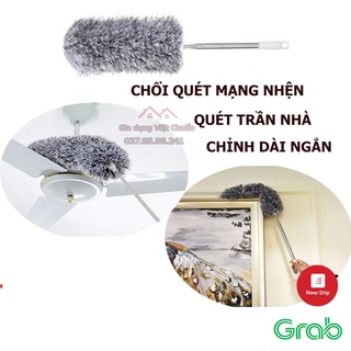 Chổi quét mạng nhện - chổi quét màng nhện quét bụi đa năng trần nhà quét bụi cán inox chổi lông GD66