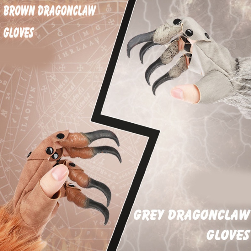 Găng Tay Da PU Hình Móng Vuốt Rồng Độc Đáo Cho Lễ Hội