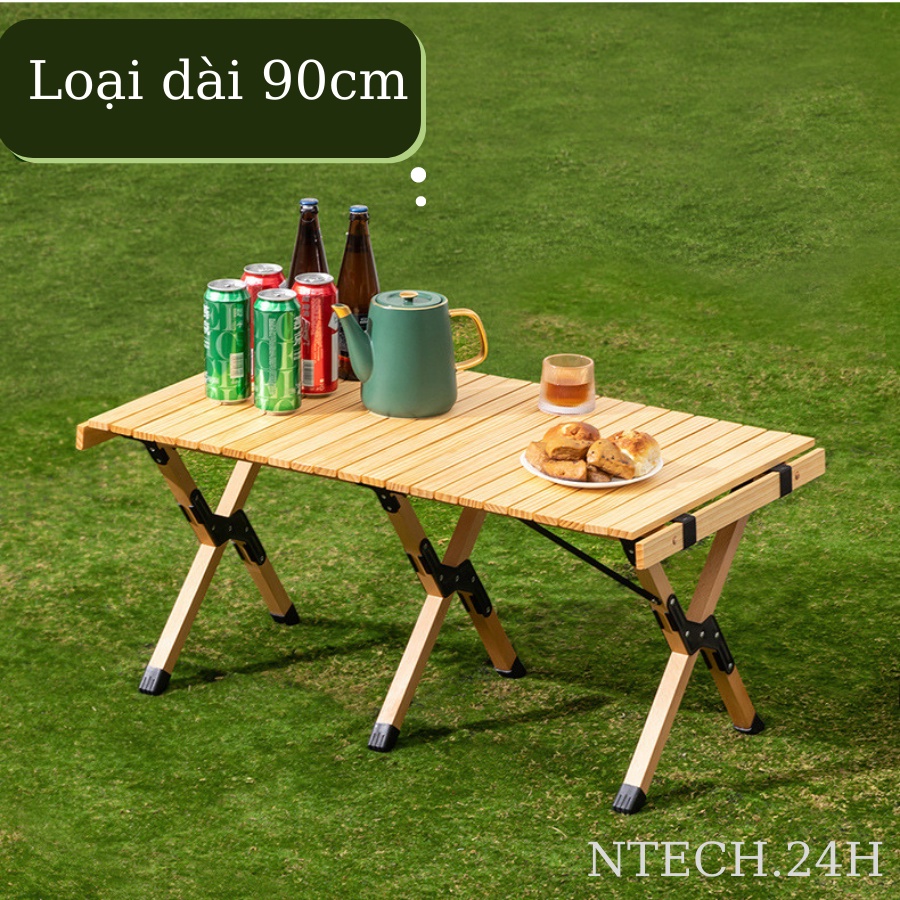 Bàn gỗ xếp gọn dã ngoại tiện lợi 2 loại 90-120cm