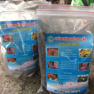 Phân trùng quế VIÊN NÉN HAK bịch 1kg dùng hiệu quả cho Phong Lan, hoa hồng, cây cảnh