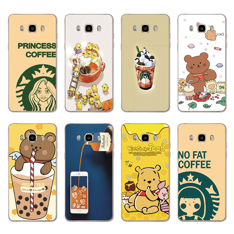 Ốp điện thoại silicon TPU mềm họa tiết gấu nâu Starbucks dễ thương cho Samsung Galaxy A9 C5 C7 C9 Pro / J7 J5 2015