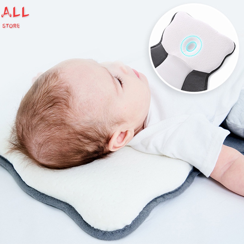 Portable Baby Mat Prevent Flat Head Syndrome for Comfortable Sleep with 3D Mesh Pillows for Newborn Sleeping
