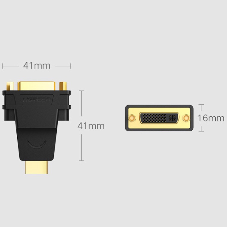 Đầu Chuyển HDMI đực sang DVI cái UGREEN 20123 Chính Hãng