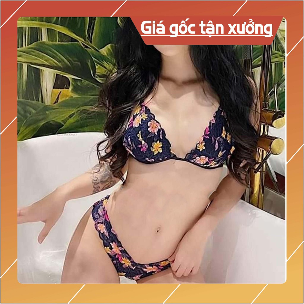 [RẺ NHẤT SHOPEE] Bộ đồ lót ren không gọng phối quần lọt khe nhiều màu siêu đẹp