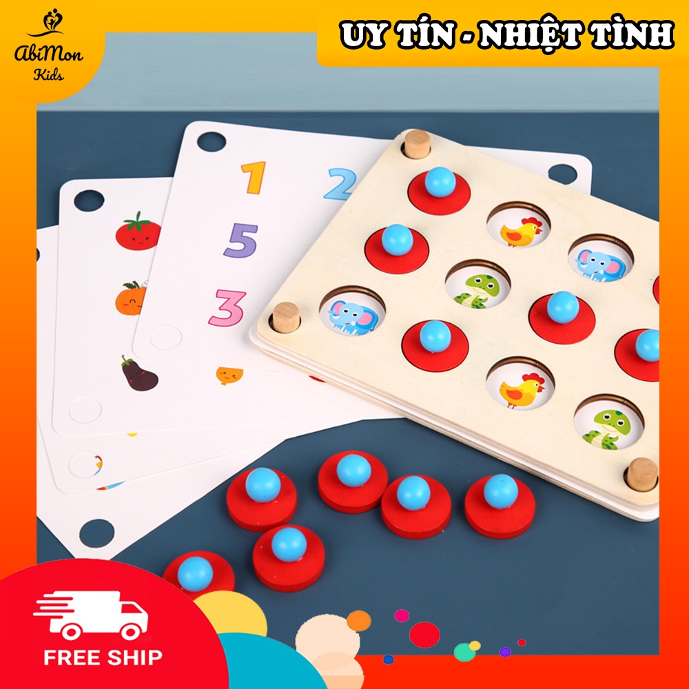 Lật Hình Gỗ Tìm Cặp Giống Nhau Cho Bé (10 chủ đề) ☘️ Montessori cao cấp ✨ (Đồ chơi Giáo Dục - An toàn - Thông minh)
