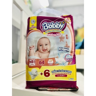 Miếng lót sơ sinh Newborn 1 Bobby 64 miếng (tặng kèm 6m tả dán XS)